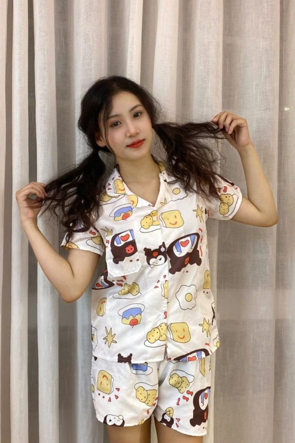 Đồ Ngủ Pijama Ngắn Họa Tiết Đáng Yêu Chất Cotton