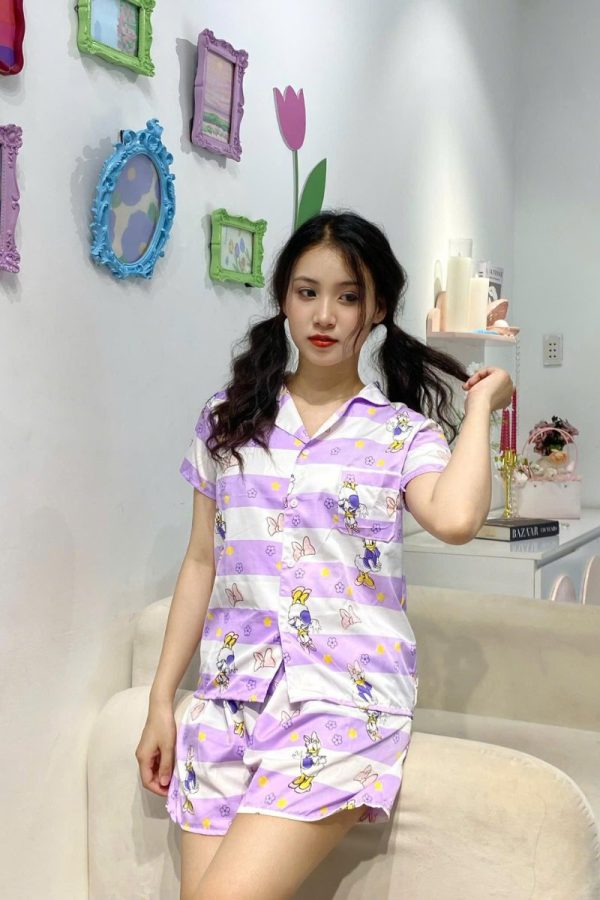 Đồ Ngủ Pijama Ngắn In Hình Hoạt Hình Siêu Cute