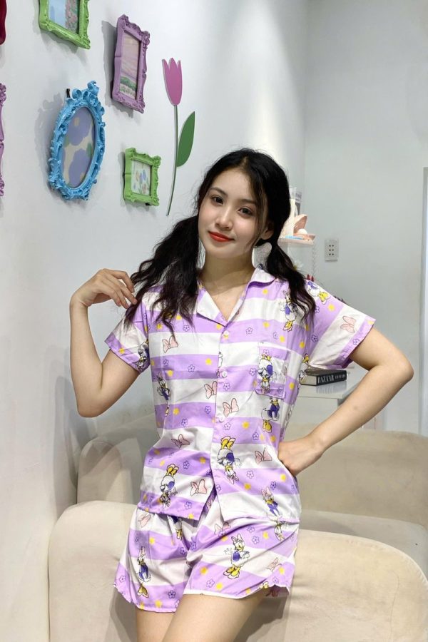 Đồ Ngủ Pijama Ngắn In Hình Hoạt Hình Siêu Cute