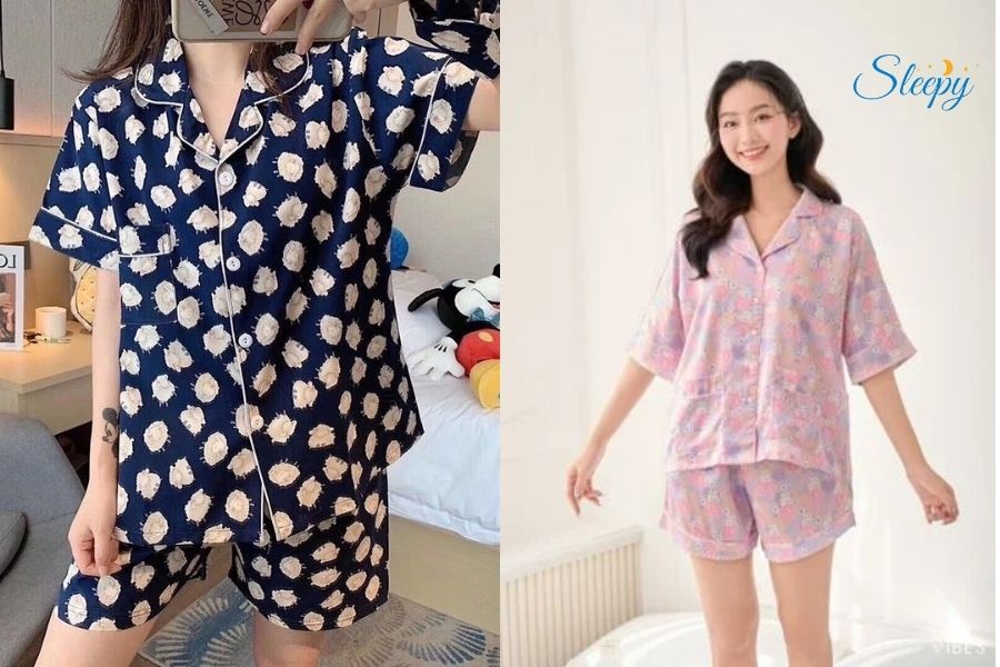 đồ pijama nữ ngắn oversize