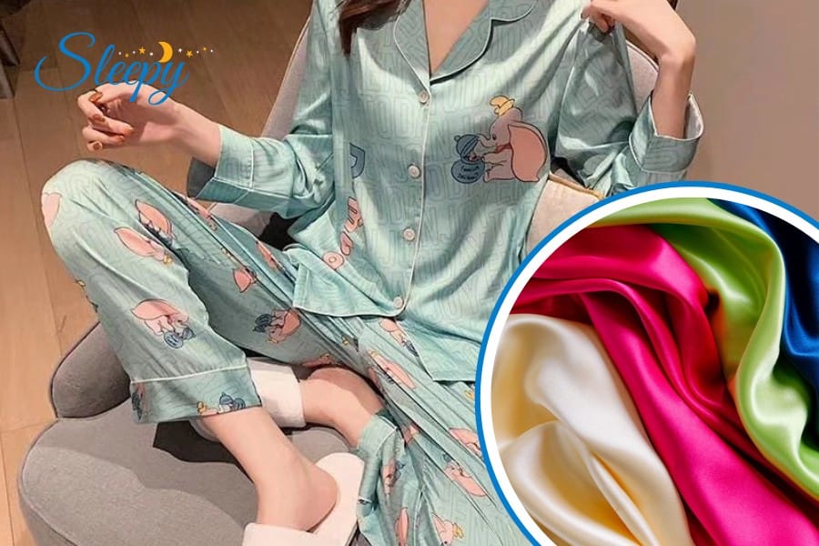 Lụa nhân tạo mềm mại cho áo pijama nữ sang trọng.