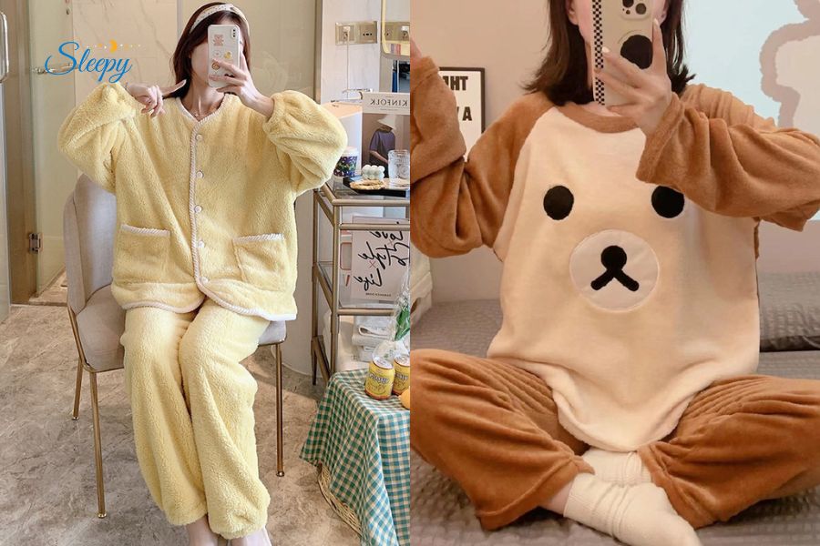 Pijama cotton pha nỉ, flannel, lông cừu – lựa chọn giữ ấm mùa đông